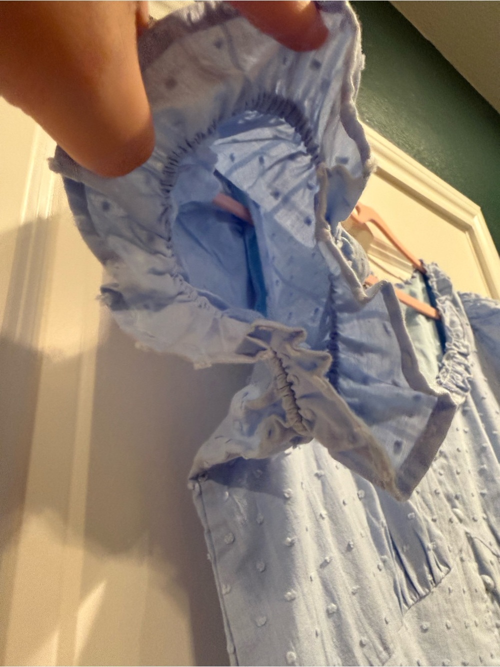 Beautiful Light Blue Puff-Sleeve Button-Front Maxi Dress - Picture 10 of 13